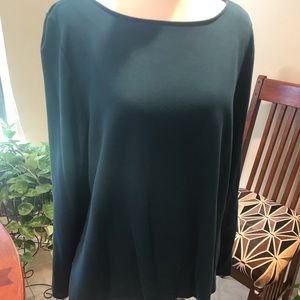J Jill Teal Ponte XL top w/button sides EUC
